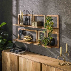 LifestyleFurn Wandplank 'Maritsa' Acaciahout, Set van 5 stuks
