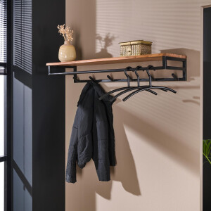 LifestyleFurn Kapstok 'Kelsie' 100cm met 6 haken, acaciahout