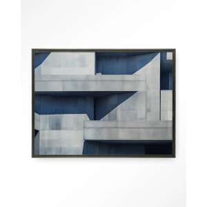 Urban Cotton Wandkleed 'Concrete Cube' 80 x 110cm in Floating Frame - black
