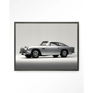 Urban Cotton Wandkleed 'Silver Ride' 110 x 145cm in Floating Frame - black