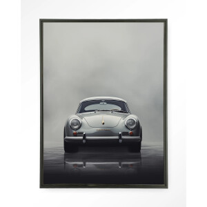 Urban Cotton Wandkleed 'Smokey Car' 145 x 190cm in Floating Frame - black