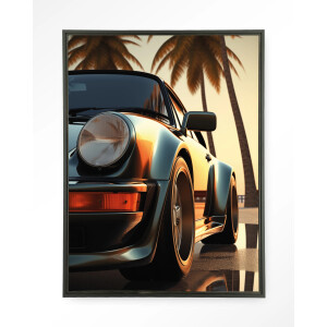 Urban Cotton Wandkleed 'Miami Style' 110 x 145cm in Floating Frame - black