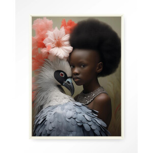 Urban Cotton Wandkleed 'Reye' 110 x 145cm in Floating Frame - off white