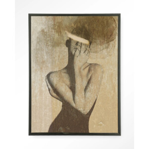 Urban Cotton Wandkleed 'Self Love' 110 x 145cm in Floating Frame - black
