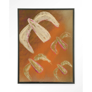 Urban Cotton Wandkleed 'Bird Rise' 80 x 110cm in Floating Frame - black