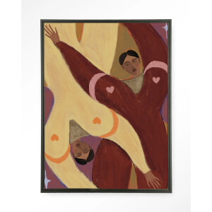 Urban Cotton Wandkleed 'Stargazing' 110 x 145cm in Floating Frame - black