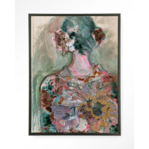 Urban Cotton Wandkleed 'Eclectic' 145 x 190cm in Floating Frame - black