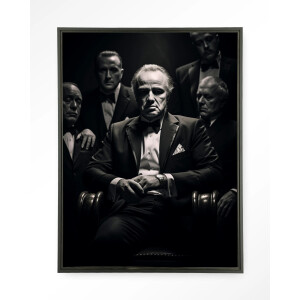 Urban Cotton Wandkleed 'Dons Legacy' 80 x 110cm in Floating Frame - black