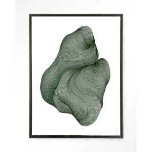 Urban Cotton Wandkleed 'DWG-J' 80 x 110cm in Floating Frame - black