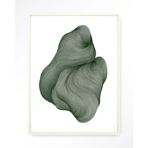 Urban Cotton Wandkleed 'DWG-J' 110 x 145cm in Floating Frame - off white