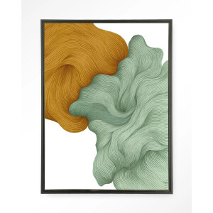 Urban Cotton Wandkleed 'DWG-T' 80 x 110cm in Floating Frame - black