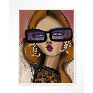 Urban Cotton Wandkleed 'Diva' 80 x 110cm in Floating Frame - off white