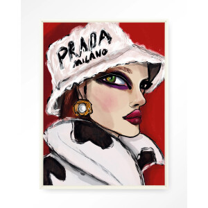 Urban Cotton Wandkleed 'Julie' 80 x 110cm in Floating Frame - off white
