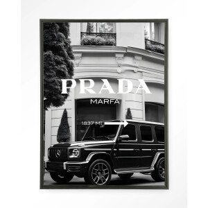 Urban Cotton Wandkleed 'This Way' 110 x 145cm in Floating Frame - black