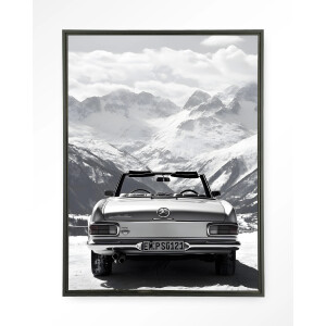 Urban Cotton Wandkleed 'Ski Resort' 145 x 190cm in Floating Frame - black