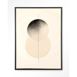 Urban Cotton Wandkleed 'Kobe' 145 x 190cm in Floating Frame - black