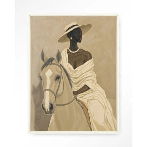 Urban Cotton Wandkleed 'Amazone' 110 x 145cm in Floating Frame - off white