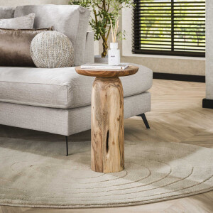 LifestyleFurn Ronde Bijzettafel 'Shavonna' Acaciahout, 35cm