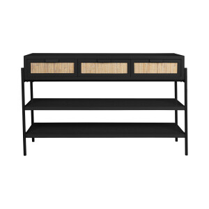 Dutchbone Sidetable 'Yasu' Hardhout, 120 x 38cm, kleur Zwart