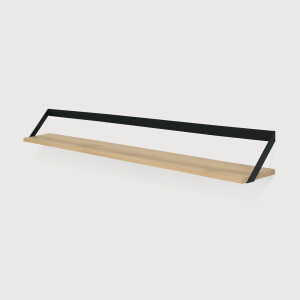 Ethnicraft Wandplank 'Ribbon' Eikenhout, 140 cm, kleur Naturel/Zwart