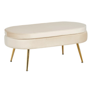 Artistiq Hocker 'Loulou' Velvet, kleur Beige