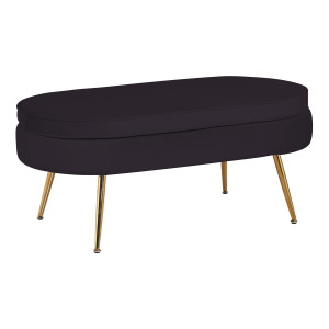 Artistiq Hocker 'Loulou' Velvet, kleur Zwart