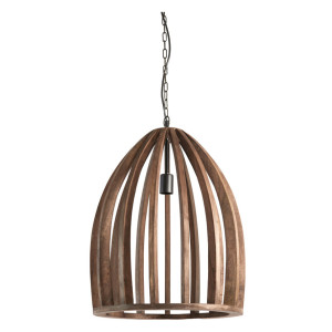 Light & Living Hanglamp 'Haranka' Mangohout, 47cm, kleur Chocoladebruin