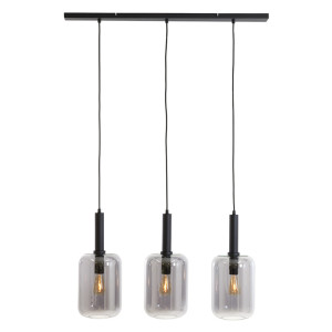 Light & Living Hanglamp 'Lekar' 3-Lamps, kleur Zwart/Smoke