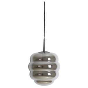 Light & Living Hanglamp 'Misty' 30cm, kleur Smoke/Mat Zwart