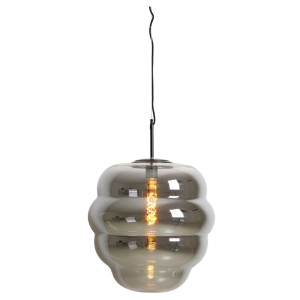 Light & Living Hanglamp 'Misty' 45cm, kleur Smoke/Mat Zwart