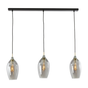 Light & Living Hanglamp 'Lukaro' 3-lamps, kleur Smoke/Antiek Brons