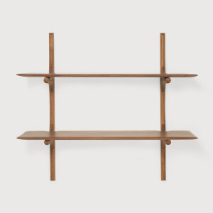 Ethnicraft Wandrek 'PI' Gevernist Mahoniehout, Met 2 planken, kleur Bruin