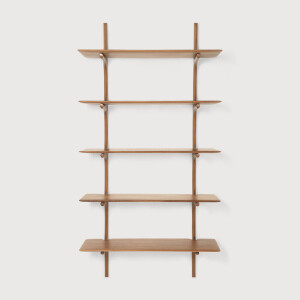 Ethnicraft Wandrek 'PI' Gevernist Mahoniehout, Met 5 planken, kleur Bruin