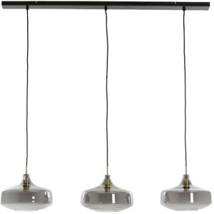 Light & Living Hanglamp 'Solna' 3-Lamps, kleur Smoke/Antiek Brons