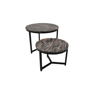 Set van 2 ronde salontafels Gareth | HSM Collection