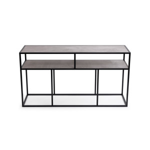 STALUX Side-table 'Teun' 150cm, kleur zwart / beton