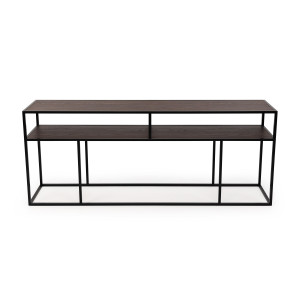 Stalux Side-table 'Teun' 200cm, kleur zwart / bruin hout