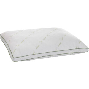 2e Halve Prijs Leen Bakker - Hoofdkussen Bamboe Box - 50x60 Cm - Synthetisch/Bamboe - Wit