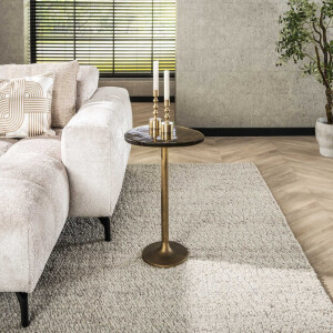 LifestyleFurn Organische Bijzettafel 'Cassidi' Glas, 38 x 33cm, kleur Goud Antiek