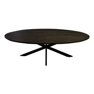 Livingfurn Ovale Eettafel 'Jesper' Mangohout, 240 x 110cm, kleur Bruin