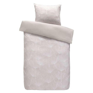 2e Halve Prijs Leen Bakker - Dekbedovertrek Naomi Paardenbloem - Beige - 140x220/250 Cm - Katoen Satijn - Crème