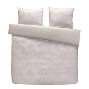 2e Halve Prijs Leen Bakker - Dekbedovertrek Naomi Paardenbloem - Beige - 200x220/250 Cm - Katoen Satijn - Crème