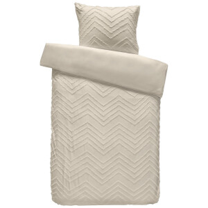 Leen Bakker - Dekbedovertrek Juliette Tufted - Zand - 140x220 Cm - Microvezel - Beige