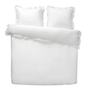 2e Halve Prijs Leen Bakker - Dekbedovertrek Cato Effen - 200x200/220 Cm - Katoen - Wit