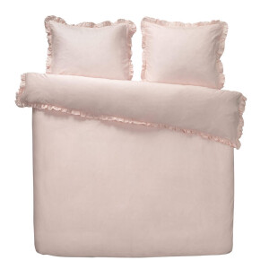 2e Halve Prijs Leen Bakker - Dekbedovertrek Cato Effen - 240x200/220 Cm - Katoen - Roze