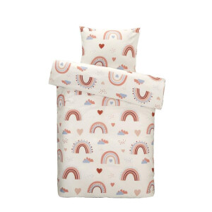 2e Halve Prijs Leen Bakker - Dekbedovertrek Evi - Multicolour - 140x200 Cm - Katoen - Multikleur#Beige