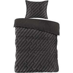 2e Halve Prijs Leen Bakker - Dekbedovertrek Lissabon - 140x200/220 Cm - Katoen Satijn - Zwart