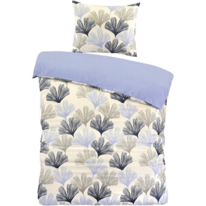 2e Halve Prijs Leen Bakker - Dekbedovertrek Boaz - Wit/blauw - 140x220 Cm - Polyester - Wit#Blauw