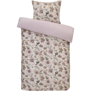 2e Halve Prijs Leen Bakker - Dekbedovertrek Lina - Beige/roze - 140x200/220 Cm - Katoen - Roze#Multikleur#Beige
