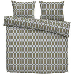 Leen Bakker - Dekbedovertrek Glasgow - /off-white - 200x200/220 Cm - Katoen - Groen